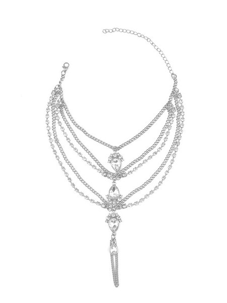 

Boho Beach Crystal Anklet, Silver, Anklets
