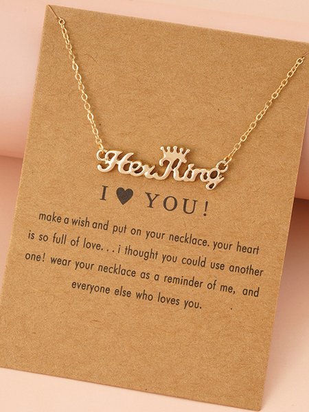 Simple Letter Crown Necklace, As picture, Necklaces