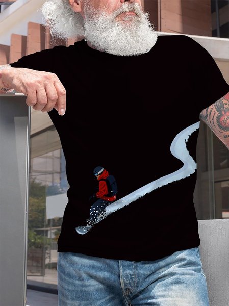 

Casual Half Sleeve Cotton Short Sleeve T-Shirt, Black, T-shirt