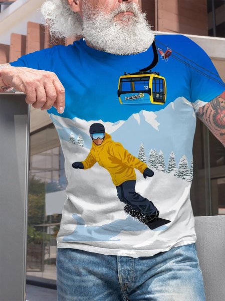 

Cotton Vintage Short Sleeve T-Shirt, Blue, T-shirt