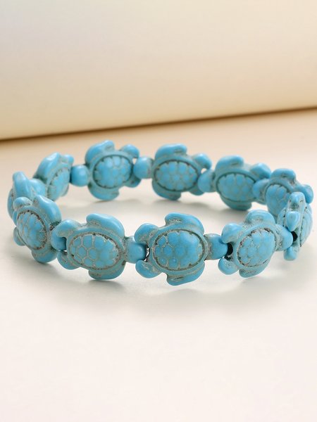 

Vintage Natural Stone Turtle Bracelet, Light blue, Bracelets & Anklets