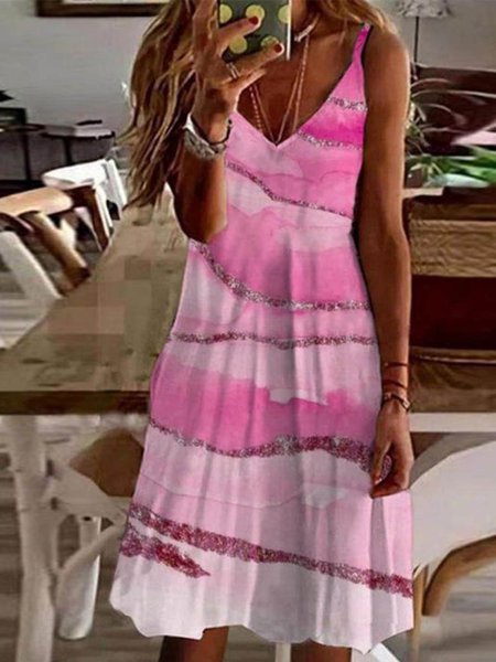 

Ombre Spaghetti Short Sleeve Knit Dress, Rose red, Mini Dresses