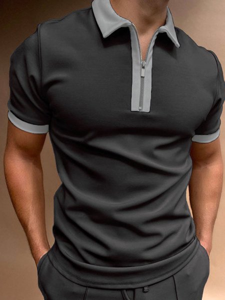 

Men's Casual Short Sleeve Polo Shirt, Deep gray, Men's t-shirts