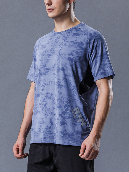 Men's Quick Dry Breathable Icy Round Neck Short Sleeve Tee, Royal blue, T-shirt