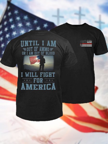 

Men's Patriotic Military Casual Short Sleeve Shirt, Black, Men's t-shirts