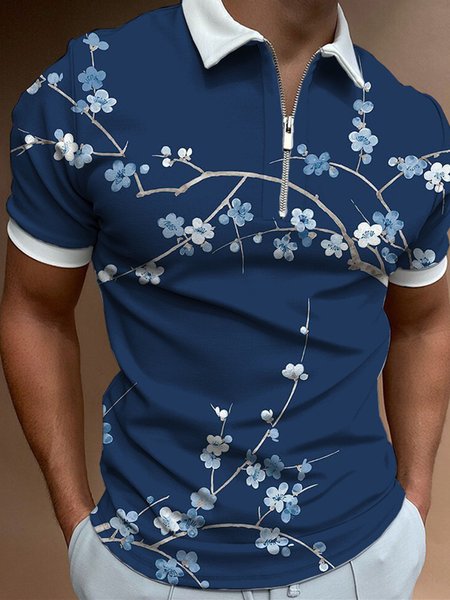 

Men's Casual Short Sleeve Polo Shirt, Deep blue, Men's t-shirts