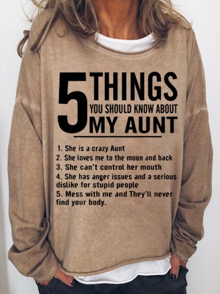 5 Things My Aunt Women's Sweatshirts, Light brown, Hoodies&Sweatshirts