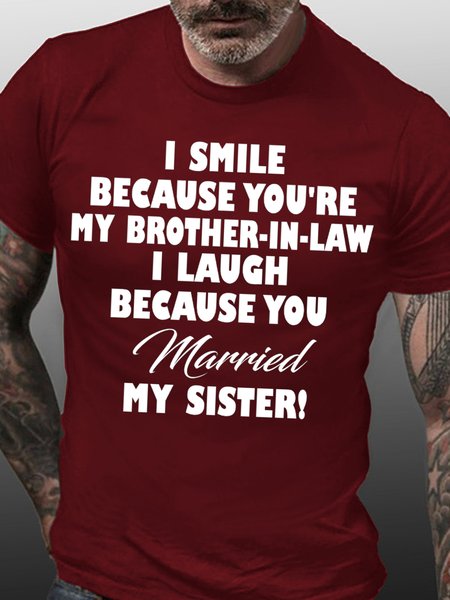 

I Smile Men's Short Sleeve T-Shirt, Red, T-shirts