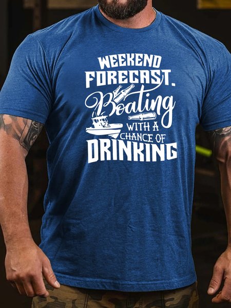 

Weekend Forecast Boating Print Short Sleeve T-Shirt, Blue, T-shirts