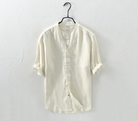 

Vintage Linen Half Sleeve Mid Sleeve Shirt, Khaki, Blouses&Shirts