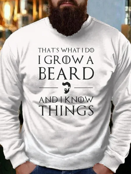 

Funny Beard Casual Letter Sweatshirt, White, Hoodies&Sweatshirts