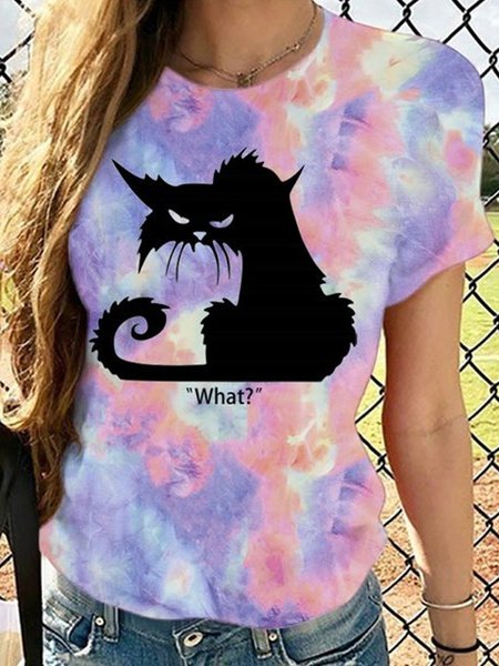 

Casual Short Sleeve T-Shirt, Multicolor, T-Shirts