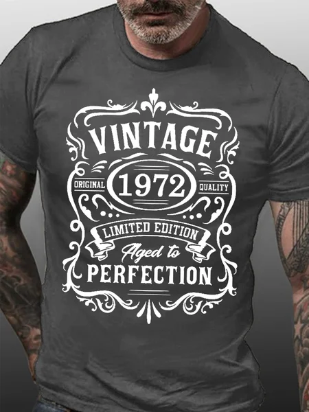 

50 Year Old Gifts Vintage 1972 Men's Short Sleeve T-Shirt, Deep gray, T-shirts