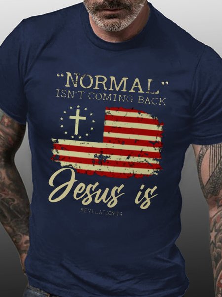 

Normal Isn’t Coming Back Jesus Is Revelation 14 T-shirt, Purplish blue, T-shirts