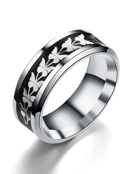 

Stainless Steel Butterfly Ring, Black, Rings