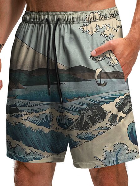 

Ocean Graphic Beach Shorts, Color5, Men's shorts