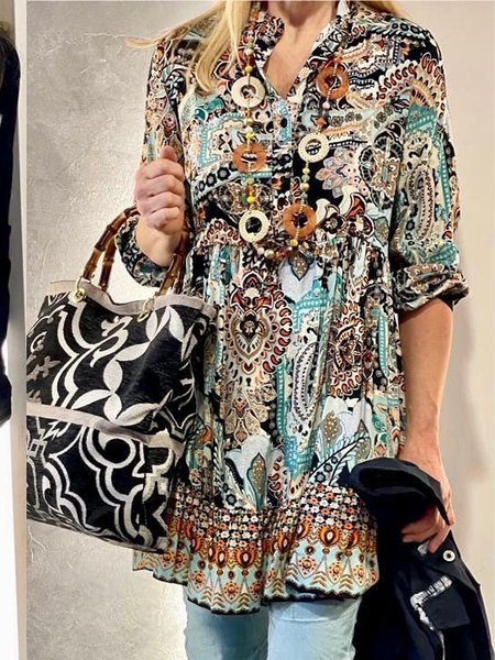 

Casual Tribal Loosen Casual Long Sleeve women Dress, Multicolor, Dresses