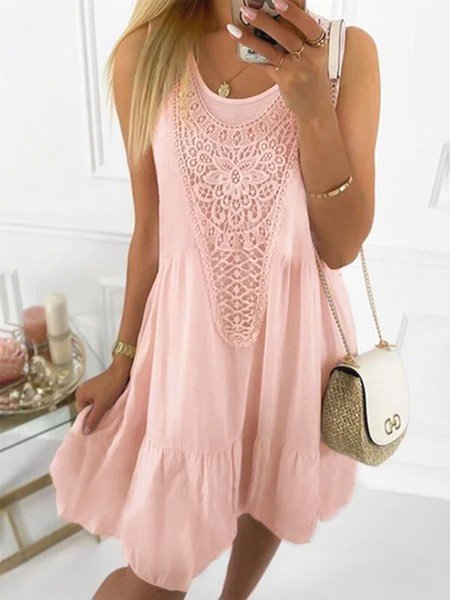 

Cotton-Blend Sleeveless Holiday Weaving Dress, Pink, Dresses