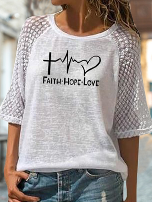 

Crew Neck Short Sleeve T-Shirt, White, T-Shirts
