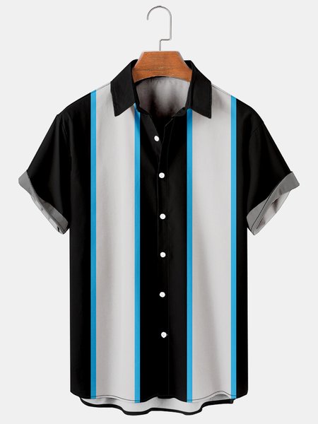 

Men's Casual Short Sleeve Bowling Shirt, As picture, Shirts ＆ Blouse