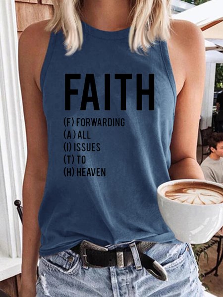 

Casual Cotton Blends Loosen Knit Tank Tops, Blue, Tank Top