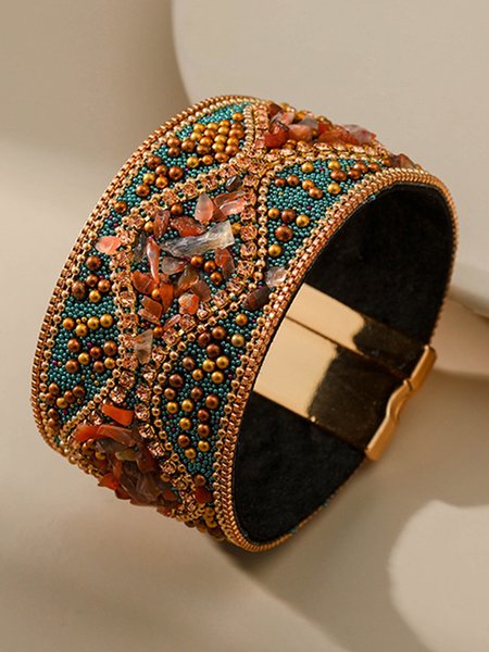 

Ethnic Bohemian Gravel Bead Bracelet, Color9, Bracelets