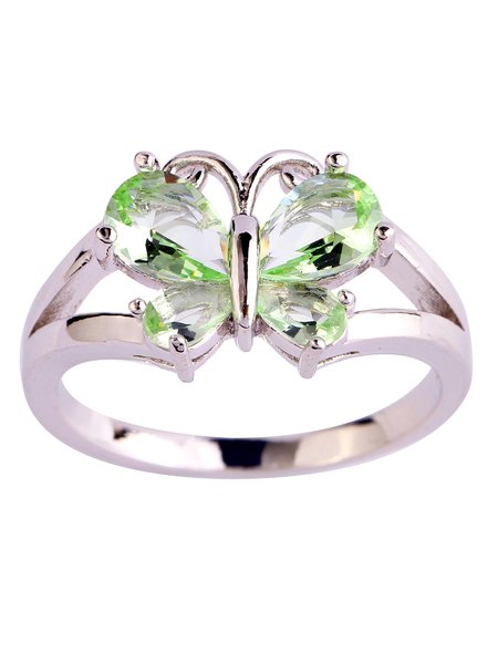 

JFN Vintage Butterfly Crystal Ring, Aqua, Rings