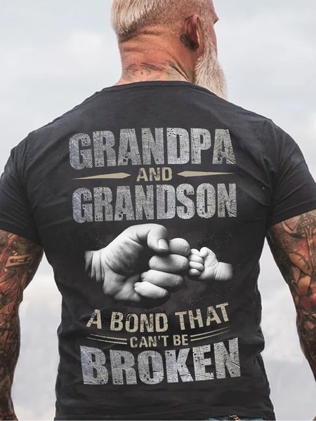 

Grandpa And Grandson A Bond That Can't Be Broken Standard T-Shirt, Deep gray, T-shirts