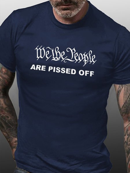 

We The People Are Pissed Off Casual Short sleeve T-shirt, Purplish blue, T-shirts
