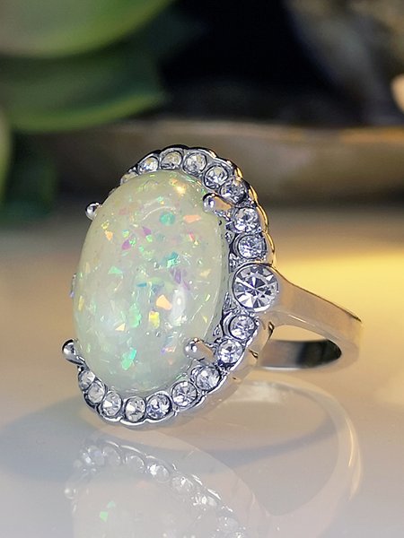 

Antique Alloy Opal Ring, As picture, Rings