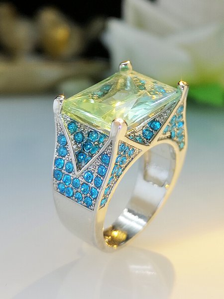 

Antique Alloy Topaz Ring, As picture, Rings