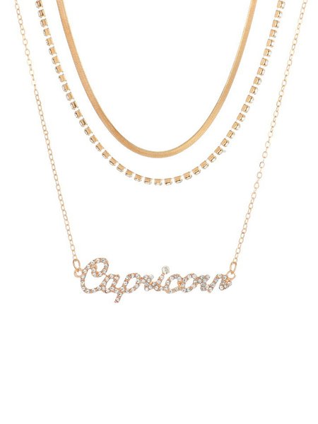 

JFN 12 Constellation Multi-layered Diamond Necklace, Color12, Necklaces