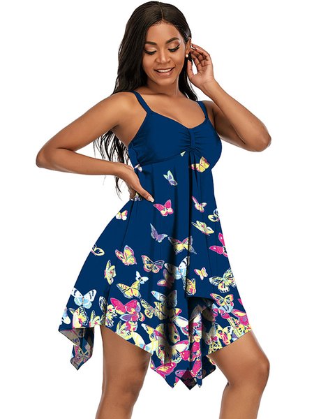 

JFN Mesh Printed Split Conservative Slim Slim Skirt Tankini Swimsuit PLUS Size, Butterfly, swimwear>>Bikini Sets