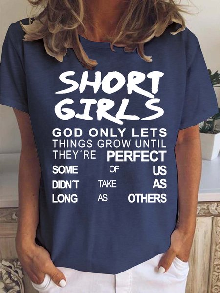 Short Girls Women's Short Sleeve T-Shirt, Deep blue, T-shirts