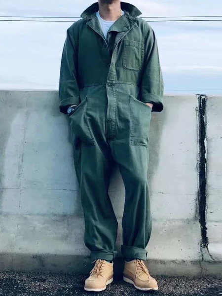 

Long Sleeve Plain Cotton and Linen Two Piece Sets, Green, Two-pieces