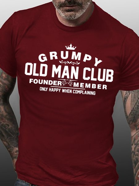 

Grumpy Old Man Club Short Sleeve T-Shirt, Red, T-shirts