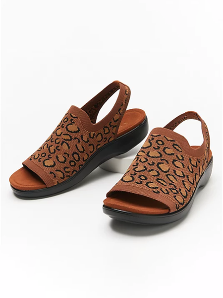 

Leopard Plain Knit Sport Sandals, Sandals