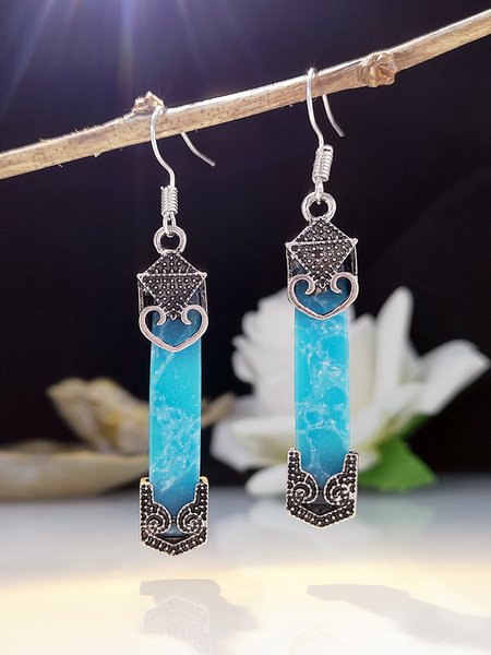 

Vintage Alloy Sapphire Earrings, As picture, Earrings