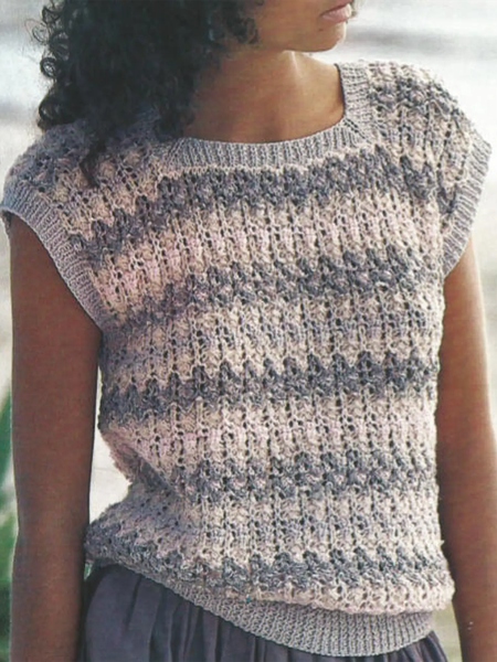 

Holiday Casual Round Neck Knit Sleeveless Sweater Tops, Gray, Tanks & Camis