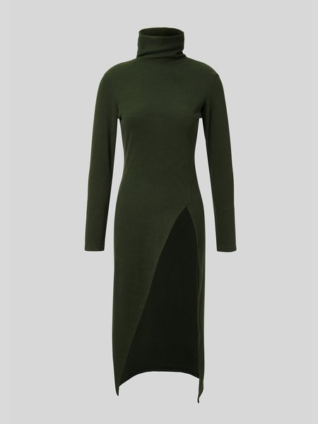 

Stylewe Fall Long Sleeve Simple Turtleneck Daily Simple Daily Top, Deep green, Tops