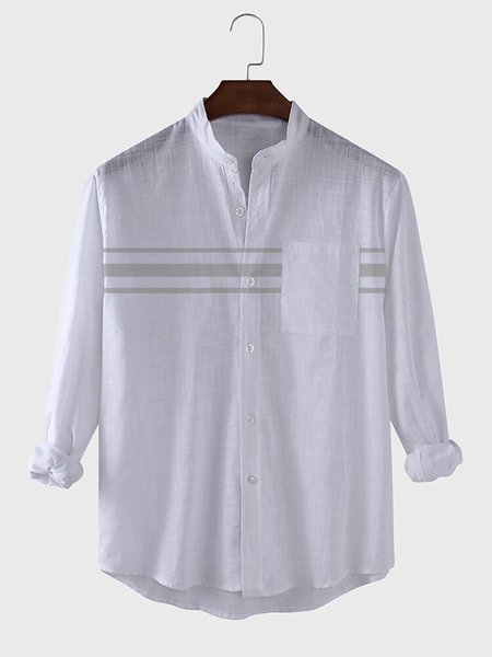

Men's Holiday Cotton Linen Long Sleeve Shirt, White, Blouses&Shirts