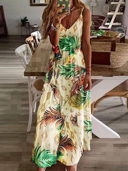 

Casual Sleeveless Knitting Dresses, Flower, Maxi Dresses