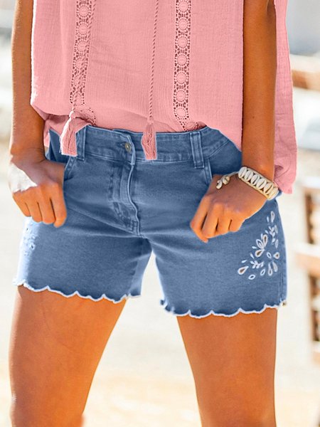 

Regular Fit Denim Shorts, Blue, Pants