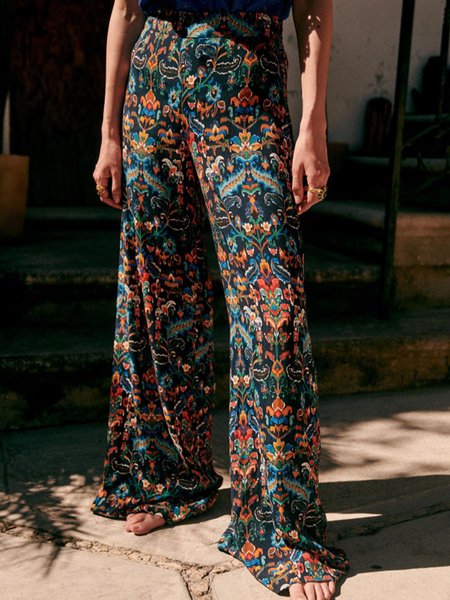

Regular Fit Wide Leg Daily Pants, Multicolor, Wide Leg Pants