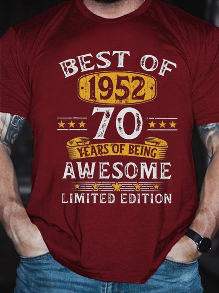 

Best Of 1952 70 Years Old Gifts 70Th Birthday Gift T-Shirt, Red, T-shirts
