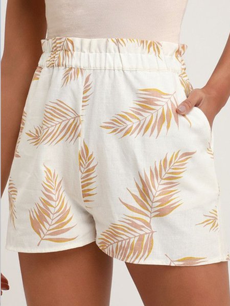 

Sunflower Floral Vacation Loosen Shorts, Multicolor, Shorts