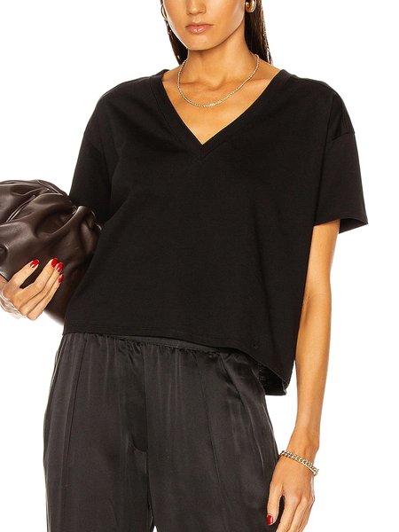 

Loosen Casual Solid Short Sleeve T-Shirt, Black, Tees