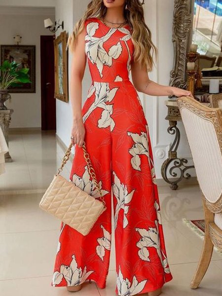 

Floral Jumpsuit, Red, Jumpsuits