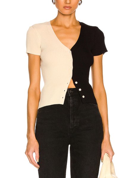 

Regular Fit V Neck Simple Short Sleeve Top, Black, Tops