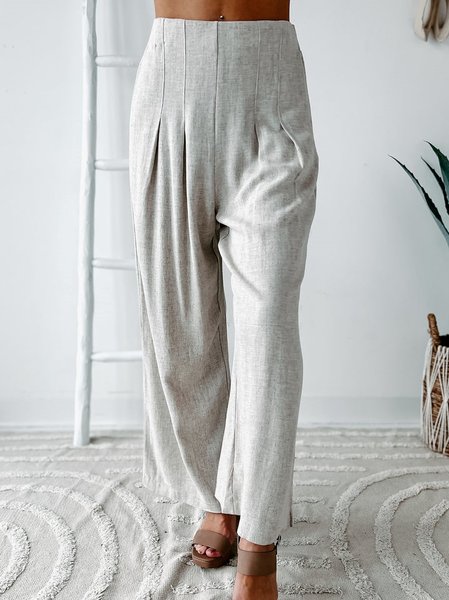 

Solid commuter loose fit trousers, Gray, Pants
